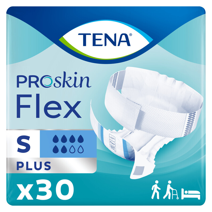 Tena Flex ProSkin, pantalón pañal, talla S, 61-87 cm, Plus, 30 piezas EMBALAJE DAÑADO