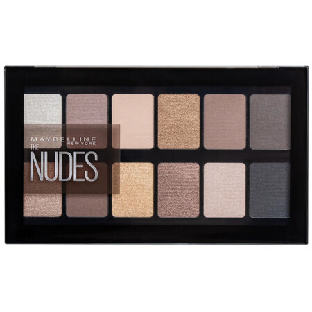 Maybelline The Nudes, paleta de sombras de ojos, 12 colores, 9,6 g ENVASE DAÑADO