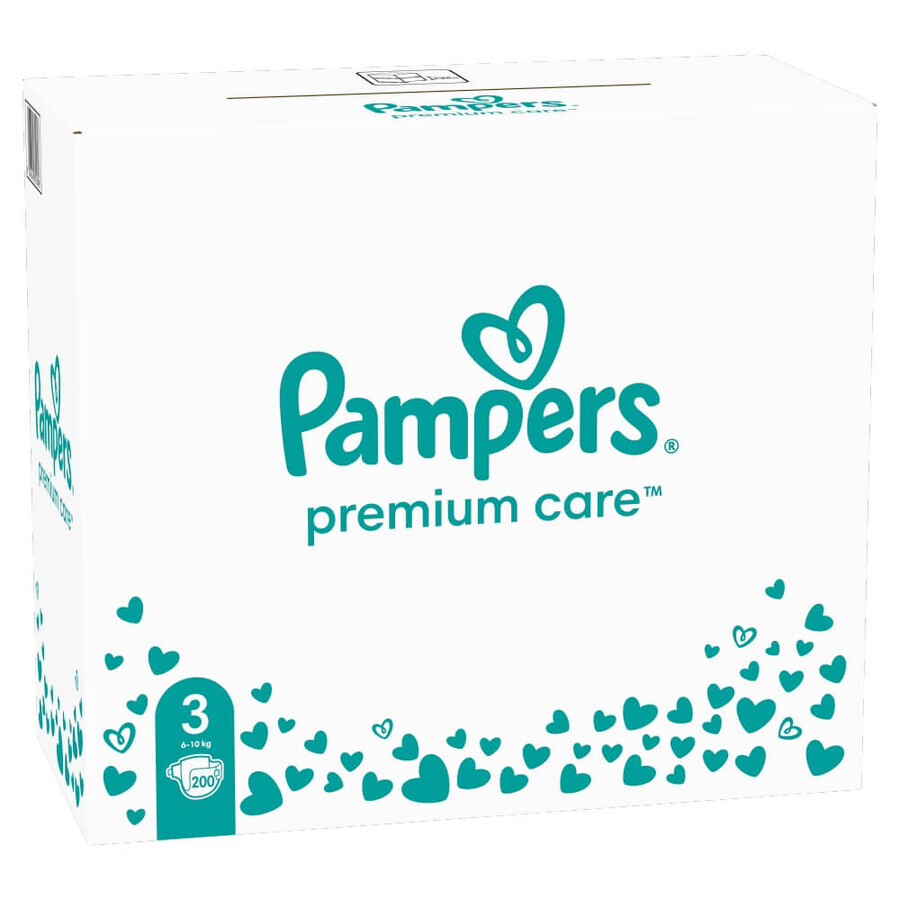 Pampers Premium Care, pannolini taglia 3, 6-10 kg, 200 CONFEZIONI DIFETTOSE