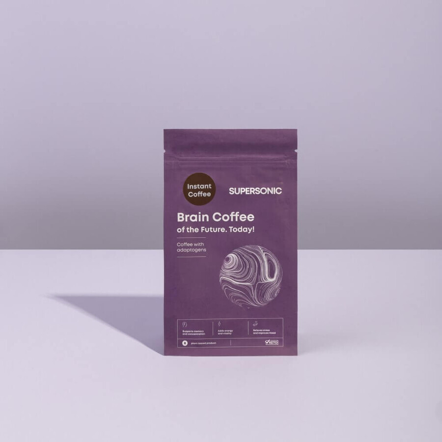 Supersonic Brain Coffee, café funcional con adaptógenos instantáneos, 180 g SHORT DATE