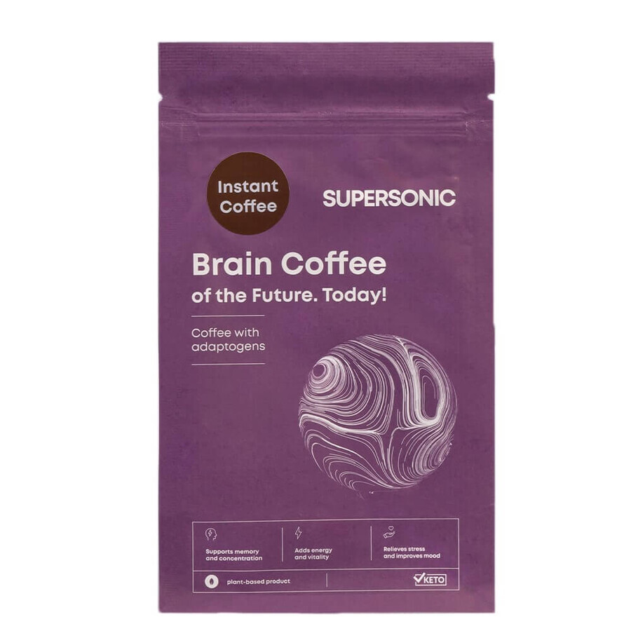 Supersonic Brain Coffee, café funcional con adaptógenos instantáneos, 180 g SHORT DATE