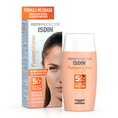 Isdin Fusion Water Color Fotoprotector crema de protectie solara pentru fata cu SPF 50  50 ml