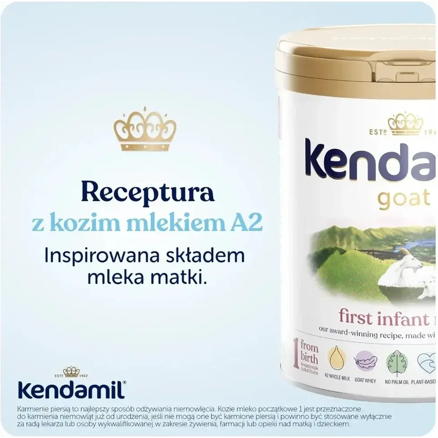 Kendamil Goat 1 Infant Milk, from birth, 800 g, Kendal Nutricare Ltd.