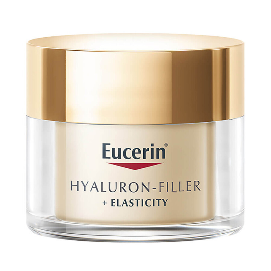 Eucerin Hyaluron Filler + Elasticity, crema de día reafirmante antiarrugas con tiamidol, SPF 15, 50 ml