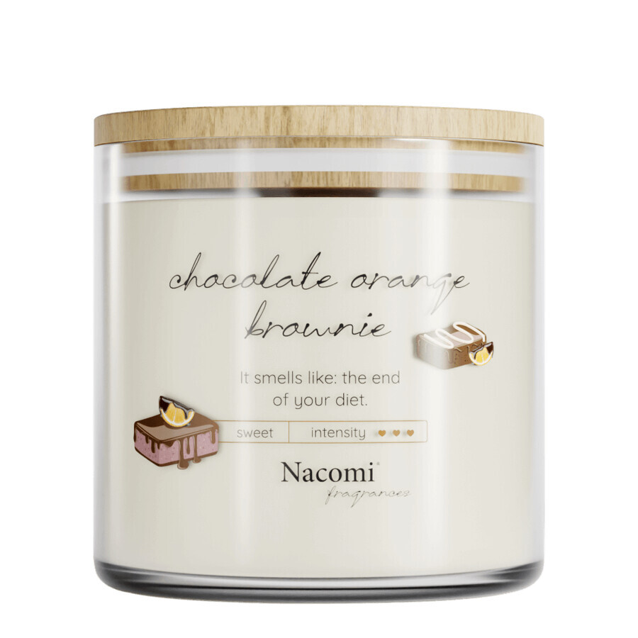 Nacomi Fragrances, vela de soja, perfumada, Brownie de chocolate y naranja, 450 g