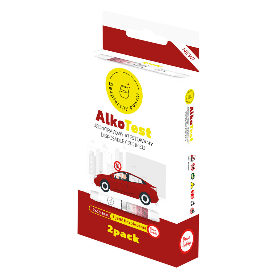 AlkoTest, disposable alcohol test, 2 units