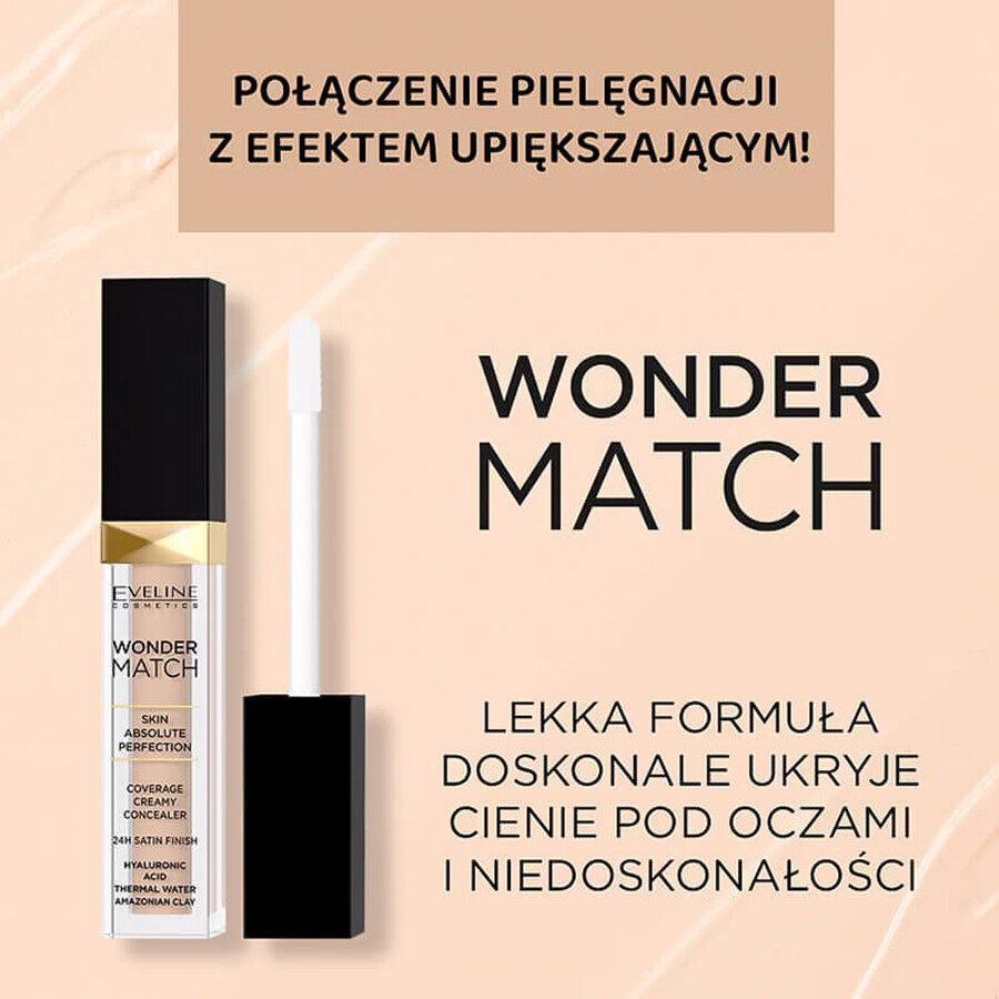 Eveline Cosmetics Wonder Match, corrector líquido, nº 25 arena nude, 7 ml