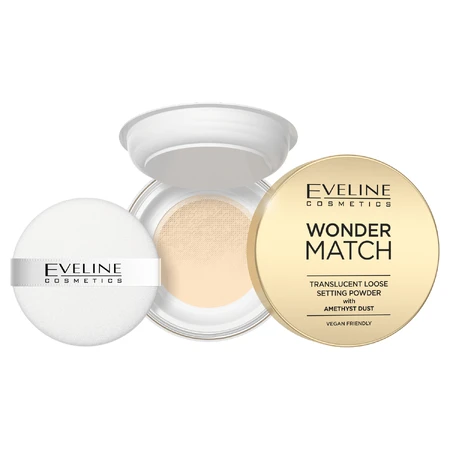 Eveline Cosmetics Wonder Match, Fixierpuder mit Amethyststaub, 6 g
