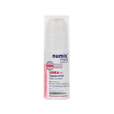 Crema facial de día con 5% de urea y Hyaluron, 50 ml, Numismed