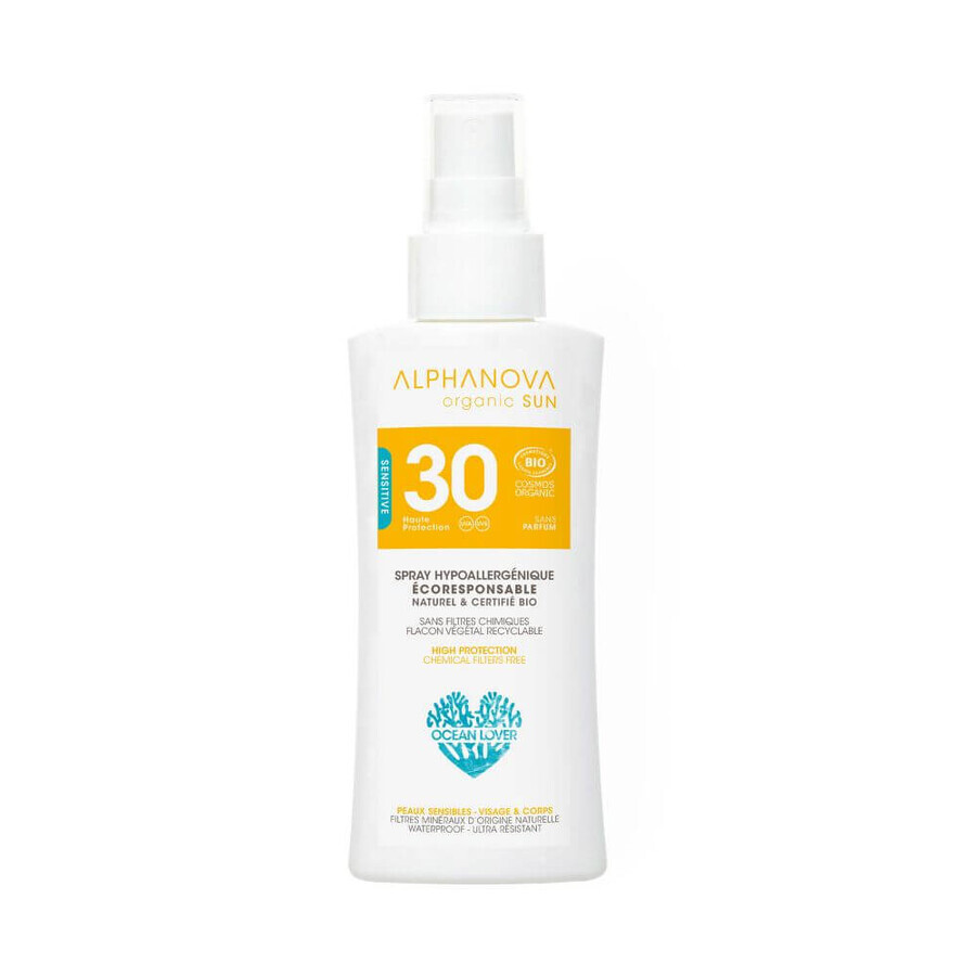 Alphanova Sun Bio, spray solaire, SPF 30, 90 g