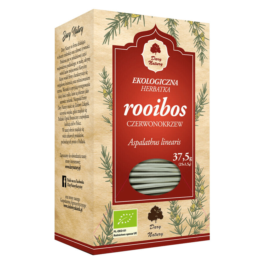 Dary Natury Rooibos Red Shrub, tè biologico, 1,5 g x 25 bustine