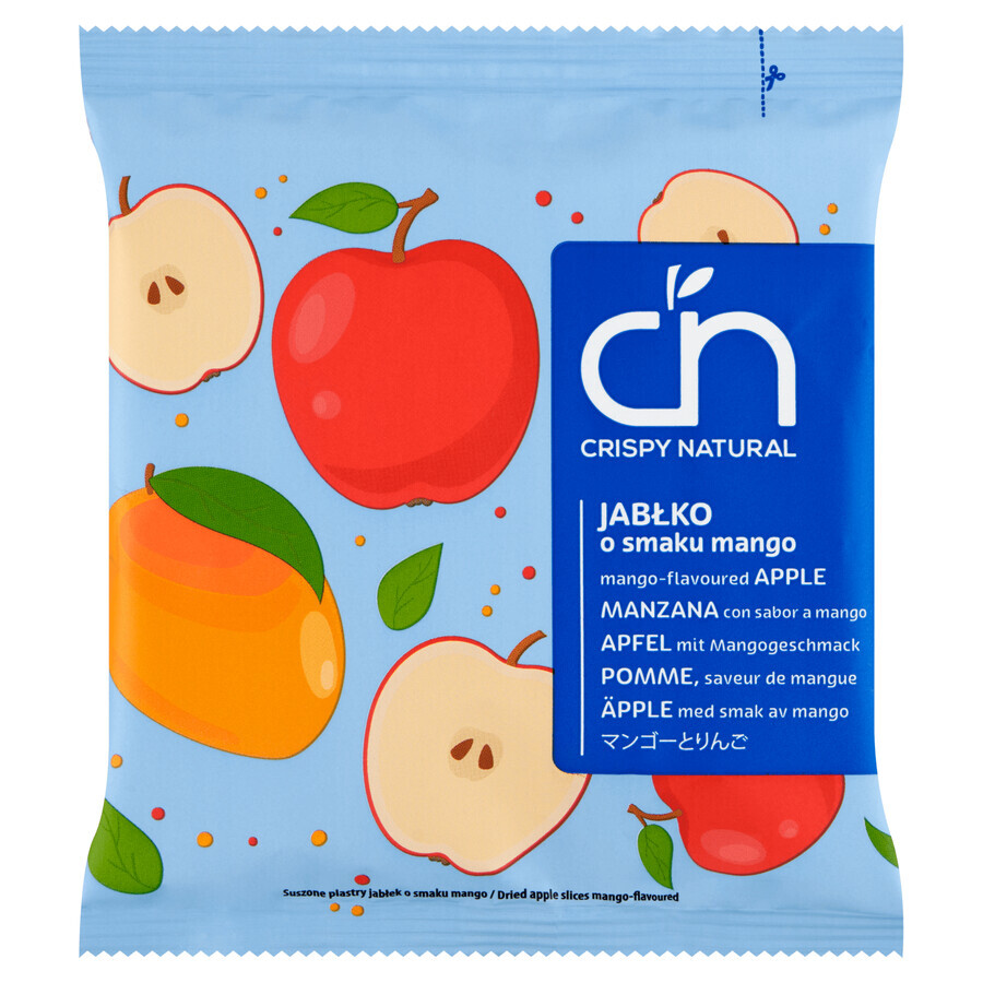 Crispy Natural Chrupsy, chips de manzana deshidratados con sabor a mango, 18 g