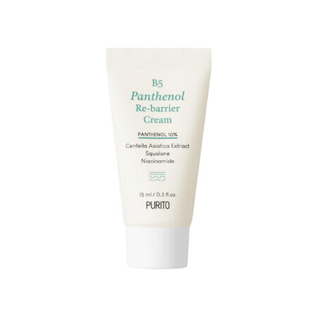 Purito B5 Panthenol Re-Barrier Cream, Regenerationscreme mit Panthenol, 15 ml