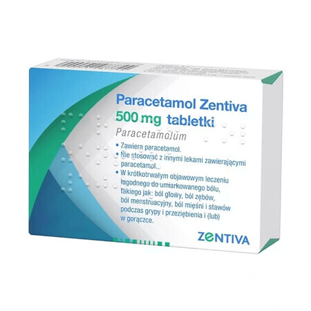 Paracetamol Zentiva 500 mg, 50 comprimidos