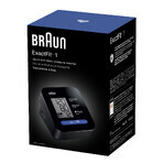 Braun ExactFit 1 BUA5000, automatische bovenarm bloeddrukmeter met 22-42 cm manchet, zwart