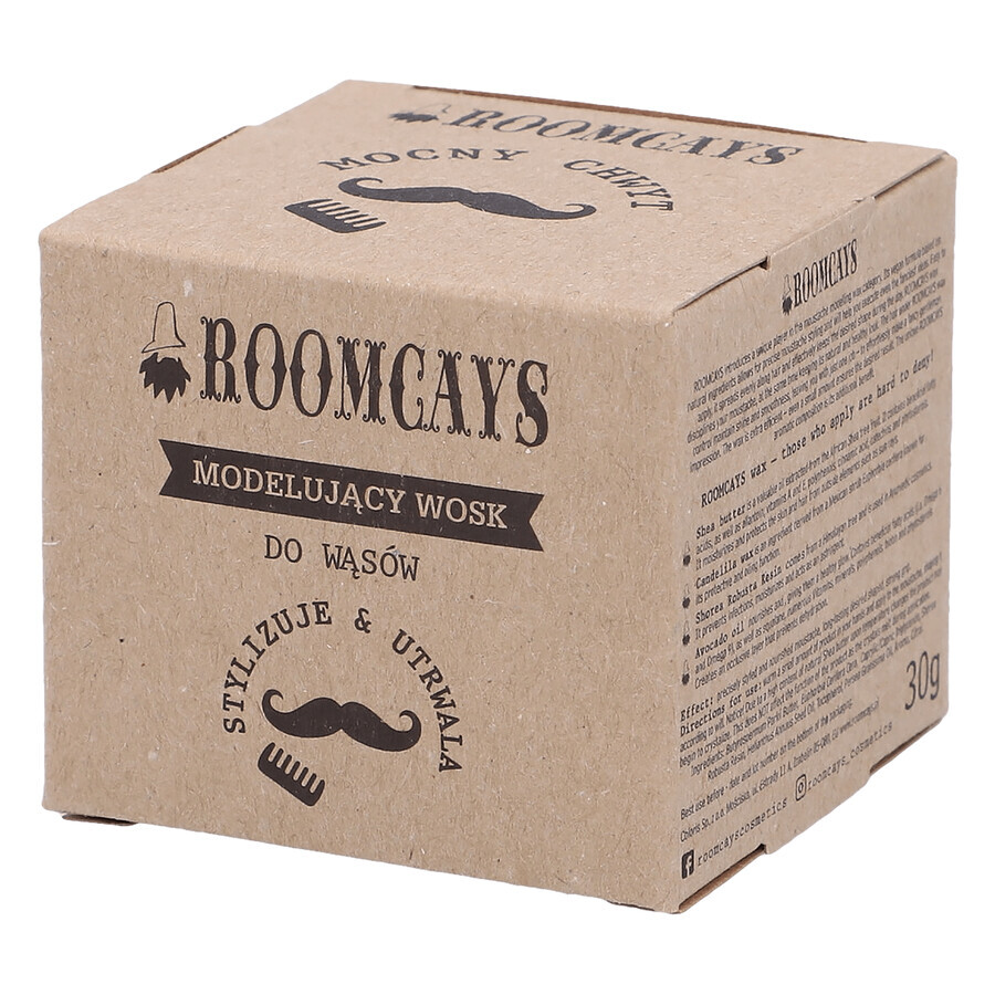 Roomcays, Wachs zum Formen des Schnurrbartes, 30 ml