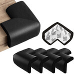 Sipo, esquinas de espuma para cantos y esquinas de muebles, negro, 4 piezas