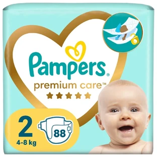 Pampers Premium Care, pieluchy, rozmiar 2, 4-8 kg, 88 sztuk