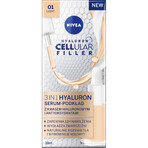 Nivea Hyaluron Cellular Filler 3 en 1, base de suero, color claro, 30 ml