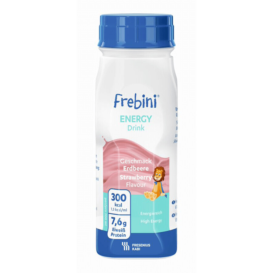 Frebini Energy Drink, nutritious preparation for children 1-12 years, strawberry flavor, 4 x 200 ml