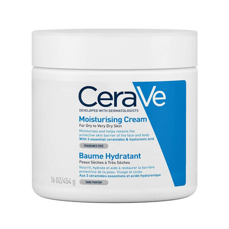 CeraVe Crema Idratante Viso e Corpo, Da secca a molto secca, 454 g