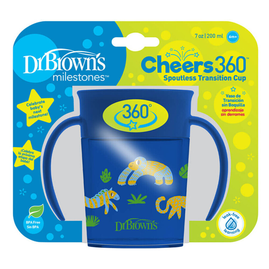 Dr. Brown's, 360° Trinkbecher, blau, 200 ml, ab 6 Monaten, 1 Stück