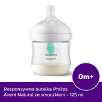 Avent Natural Response Reactive Teat Bottle with AirFree Valve Flow 2 SCY670/01 From Birth 125ml