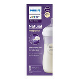 Avent Natural Response, biberón con tetina sensible, flujo 4, SCY906/01, después de 3 meses, 330 ml