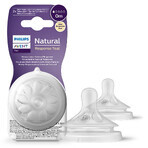 Avent Natural Response, tetina para biberón responsive, flujo 1, SCY961/02, desde el nacimiento, 2 piezas