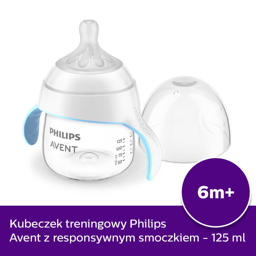 Avent Natural Response, vaso entrenador con tetina reactiva, SCF263/61, a partir de 6 meses, 125 ml