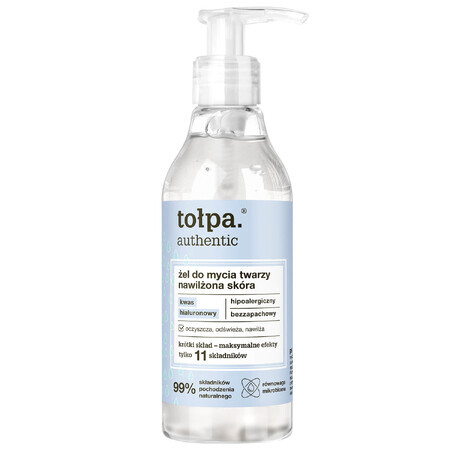 Tołpa Authentic, gel limpiador facial Piel hidratada, 195 ml