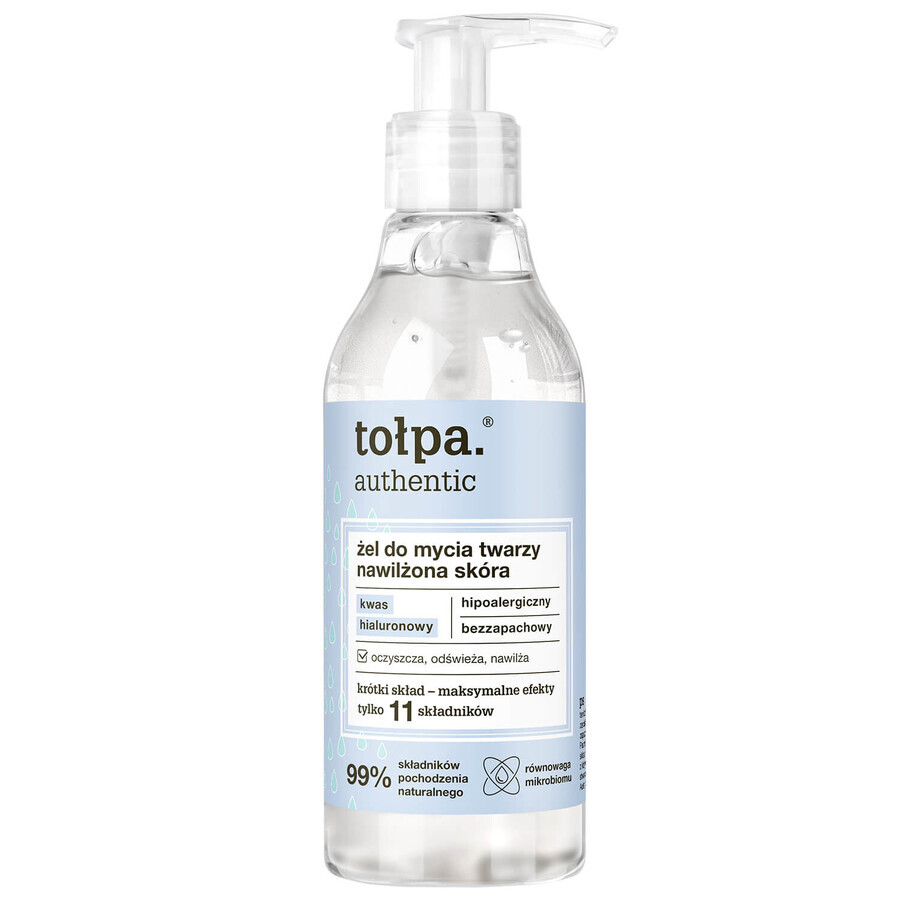 Tołpa Authentic, gel limpiador facial Piel hidratada, 195 ml