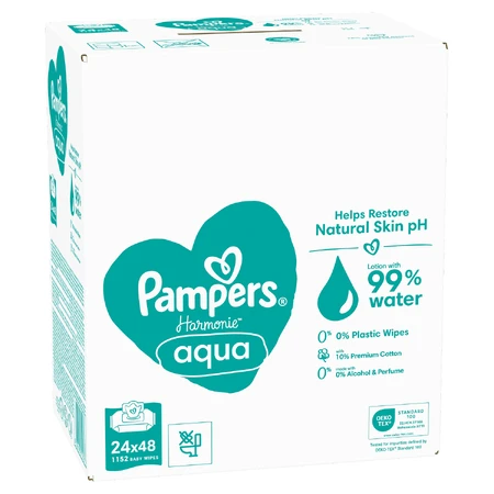 Pampers Harmonie Aqua, toallitas húmedas, 24 x 48 piezas