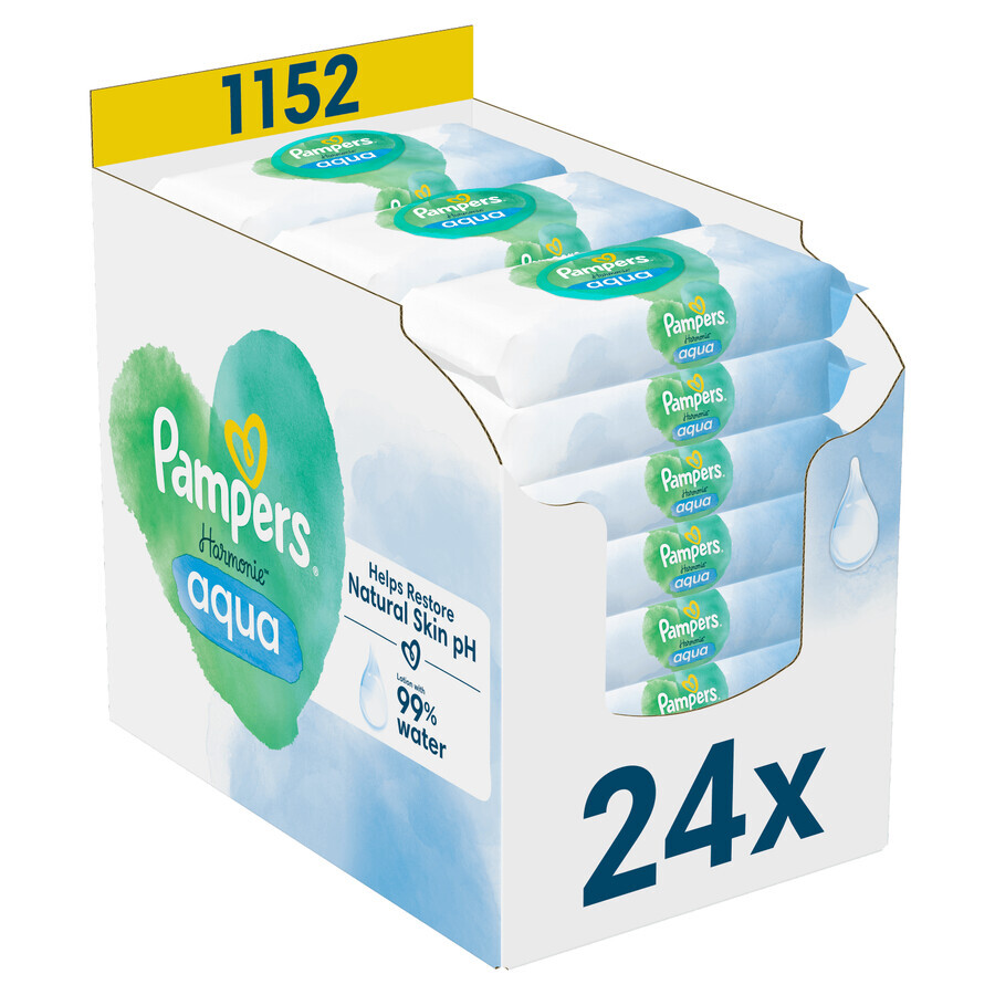 Pampers Harmonie Aqua, lingettes humides, 24 x 48 pcs