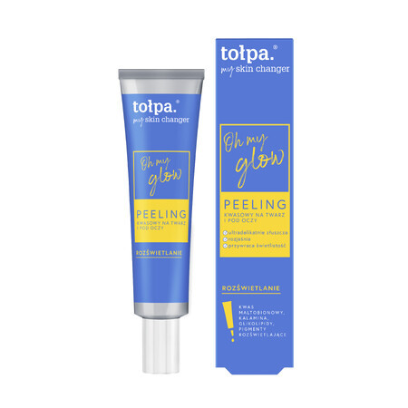 Tołpa My Skin Changer Oh My Glow, exfoliación ácida para rostro y ojos, 40 ml