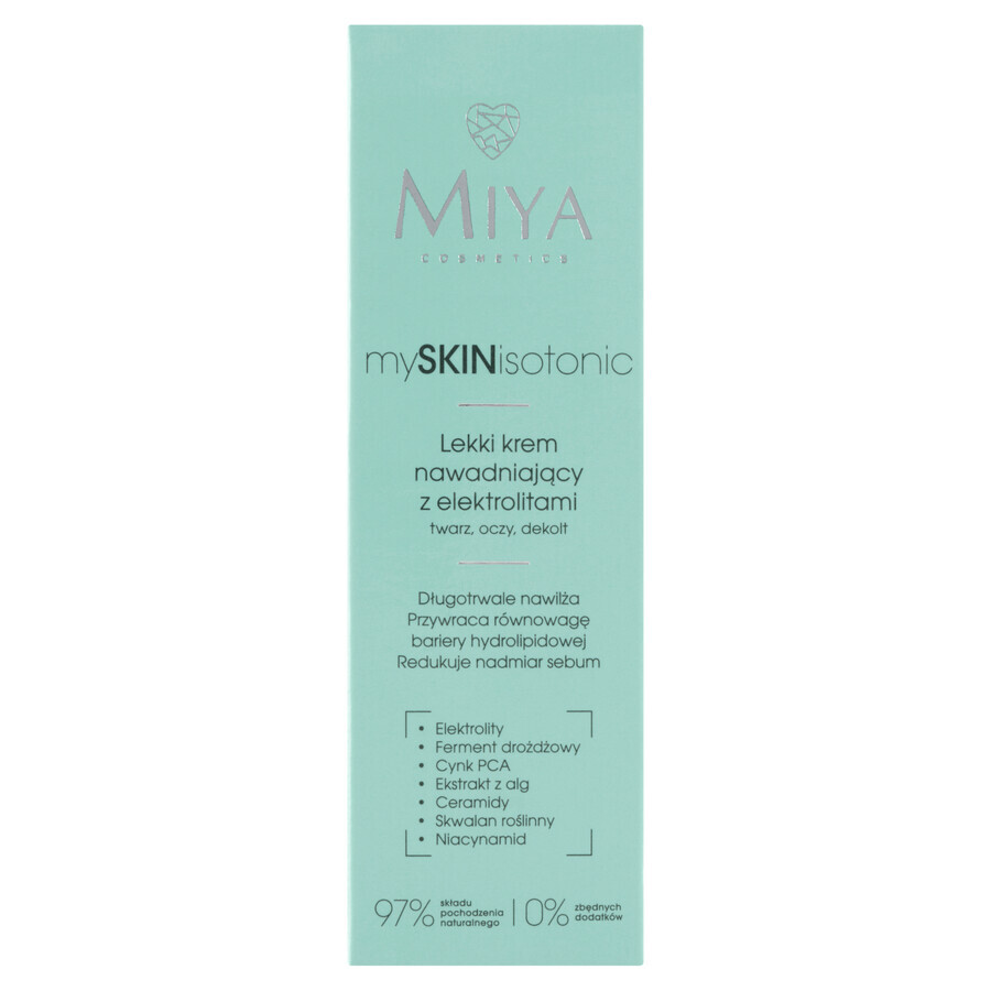 Miya mySKINisotonic, crema hidratante ligera con electrolitos, 40 ml