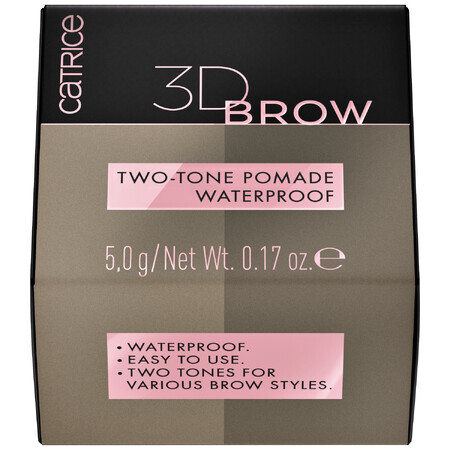 Catrice 3D Brow Pomada Bicolor Waterproof, Nº 010 Ligero a Medio, 5 g