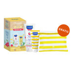 Set Mustela Sun Sensitive, leche hidratante, 200 ml + leche de protección solar, SPF 50+, 100 ml + neceser resistente al agua de regalo