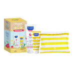 Set Mustela Sun Sensitive, leche hidratante, 200 ml + leche de protección solar, SPF 50+, 100 ml + neceser resistente al agua de regalo