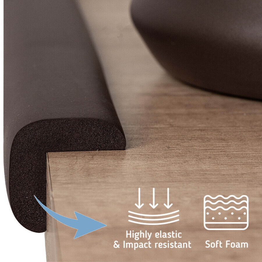 Sipo, foam tape to protect sharp edges, brown, 2 meters