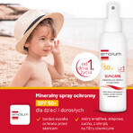 Emolium Sonnenschutz-Set, mineralisches Schutzspray für Kinder ab dem 1. Tag und Erwachsene, SPF 50+, 2 x 100 ml + gratis Strandball