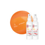 Emolium Sonnenschutz-Set, mineralisches Schutzspray für Kinder ab dem 1. Tag und Erwachsene, SPF 50+, 2 x 100 ml + gratis Strandball