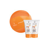 Iwostin Solecrin set, lichte beschermende emulsie voor kinderen vanaf 6 maanden, SPF 50+, 2 x 100 ml + gratis strandbal