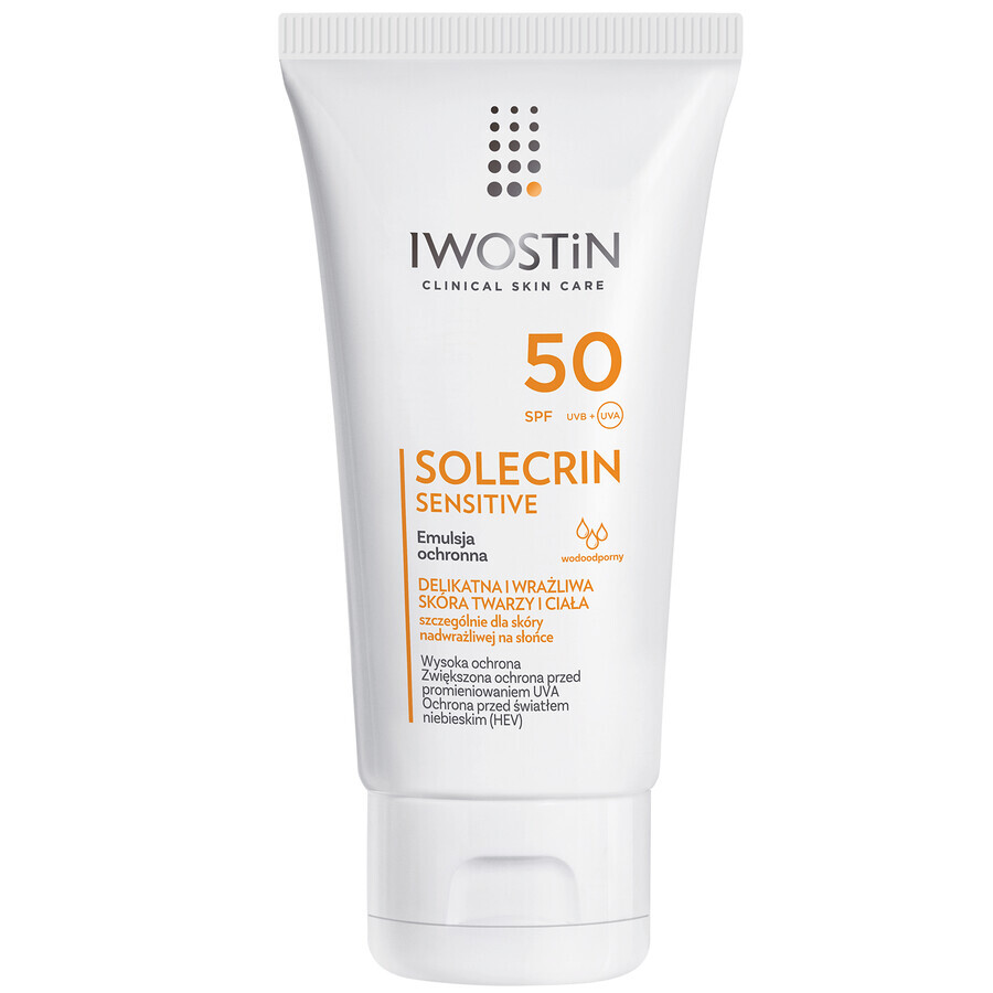 Set Iwostin Solecrin Sensitive, protective emulsion SPF 50, sensitive skin, 2 x 100 ml + free beach ball