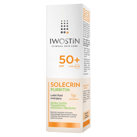 Iwostin Solecrin Purritin set, fluide léger matifiant, SPF 50+, 2 x 40 ml + ballon de plage gratuit