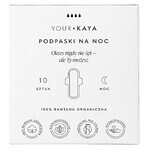 KAYA ta organic cotton sanitary napkins with wings for night 10 pcs