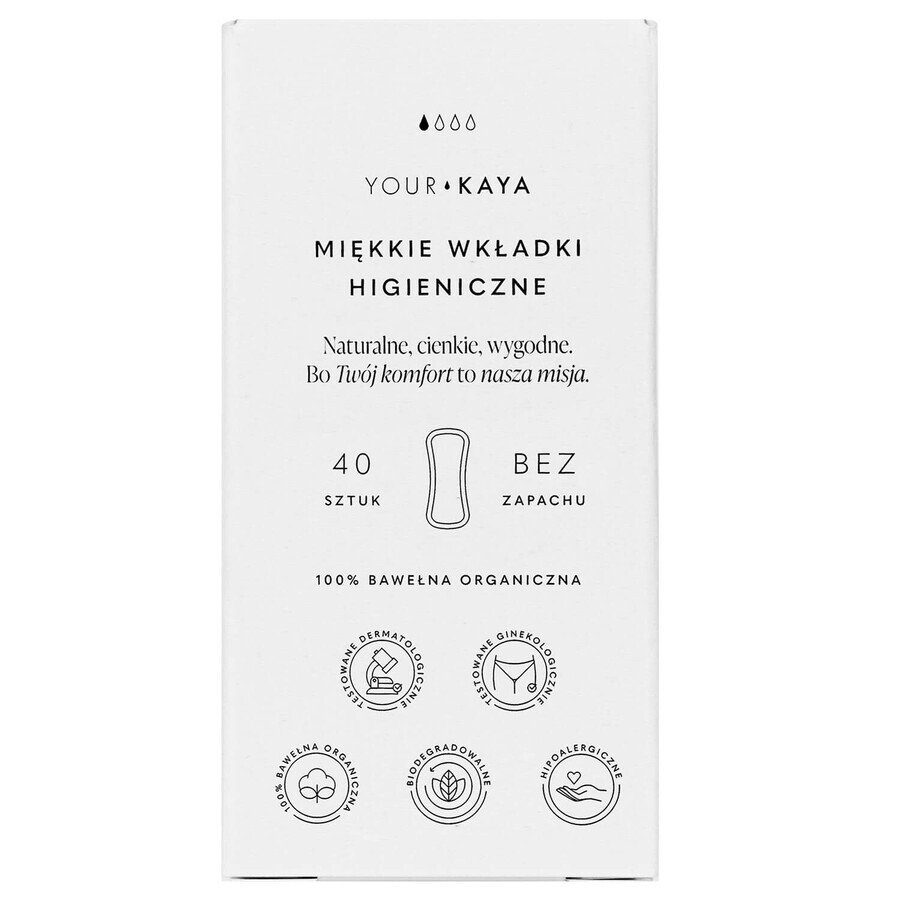 Votre KAYA, serviettes hygiéniques en coton biologique, 40 pièces