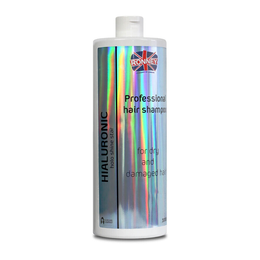 Ronney HoLo Shine Star Hyaluronic, champú hidratante para cabellos secos y dañados, 1000 ml