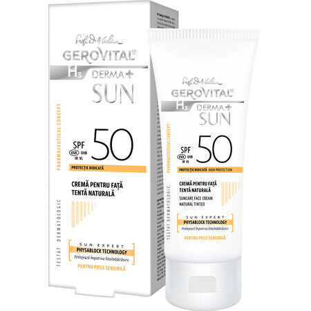 Gerovital H3 Derma+ Crema Facial Solar SPF50 Carpa Natural, 50ml, Farmec