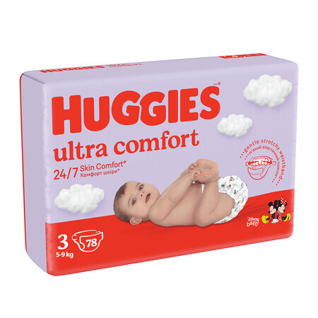 Huggies Ultra Comfort, couches, Disney, taille 3, 5-9 kg, Mega, 78 pcs